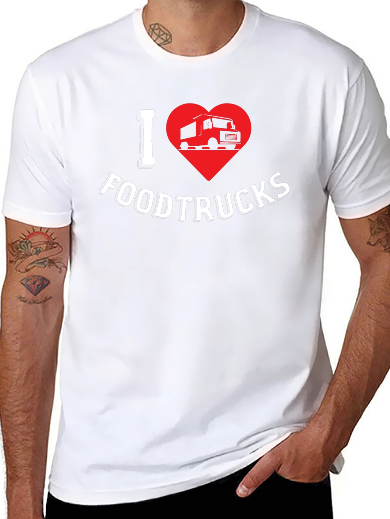I Heart Food Trucks Graphic Tee - Black