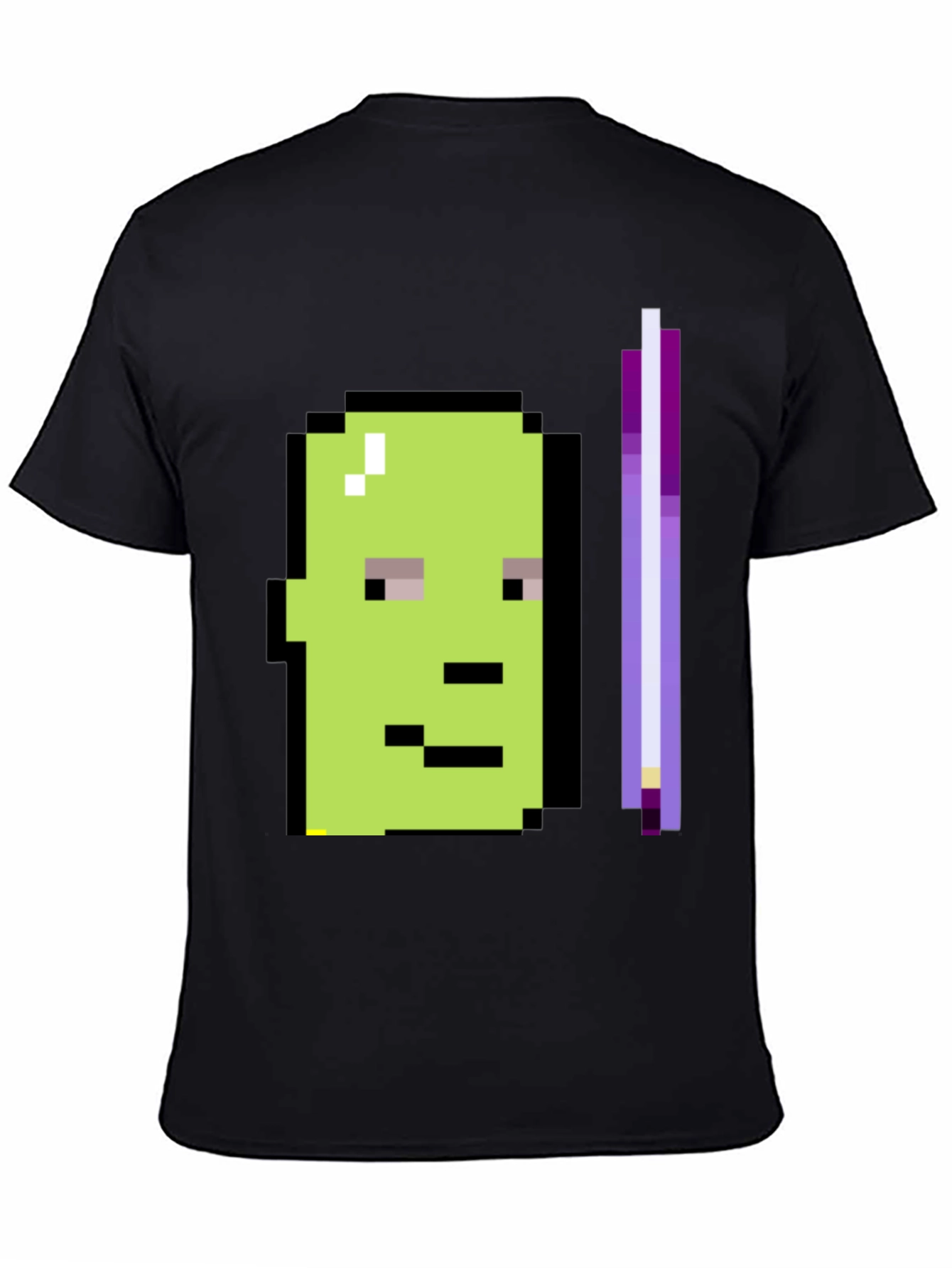 Pixel Art Character Graphic Tee - Black T-Shirt
