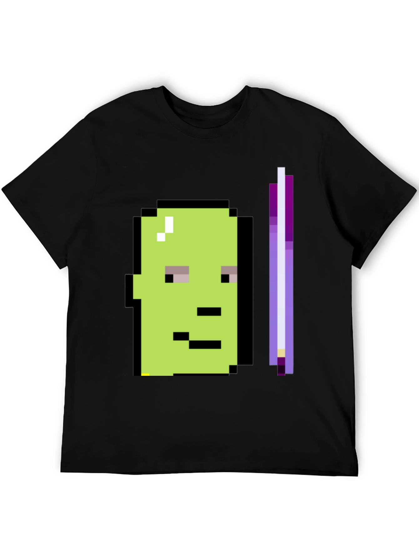 Pixel Art Character Graphic Tee - Black T-Shirt