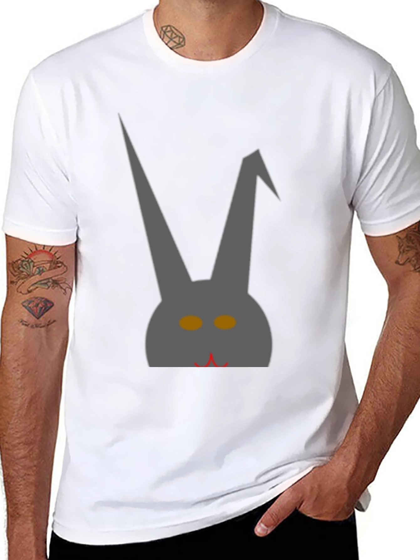 Grey Bunny Graphic Tee - Unique Stylish Design