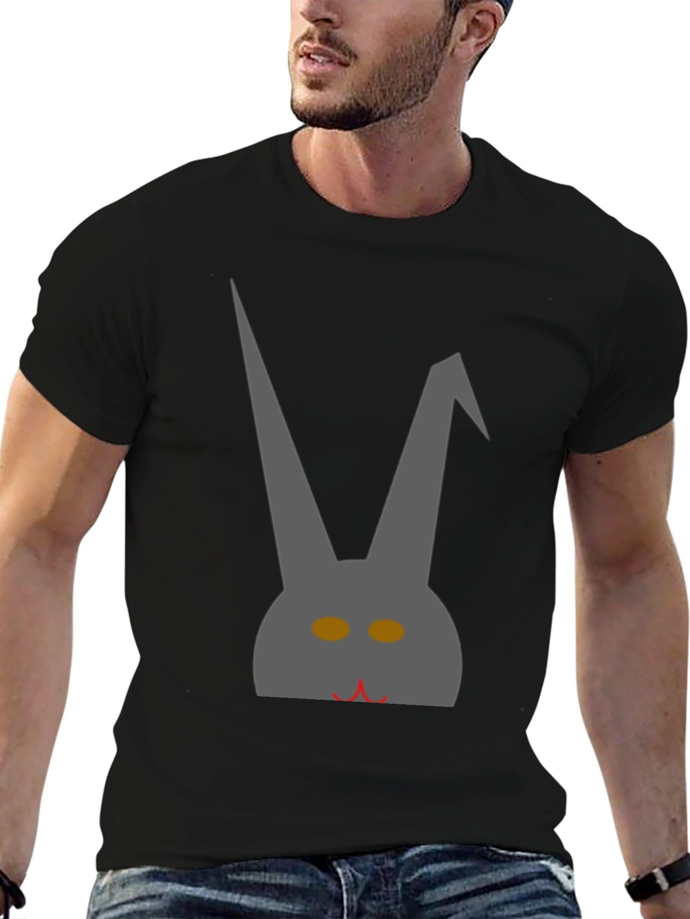 Grey Bunny Graphic Tee - Unique Stylish Design