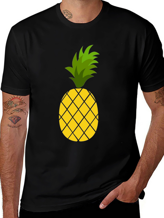 Pineapple Graphic Tee - Casual Black T-Shirt