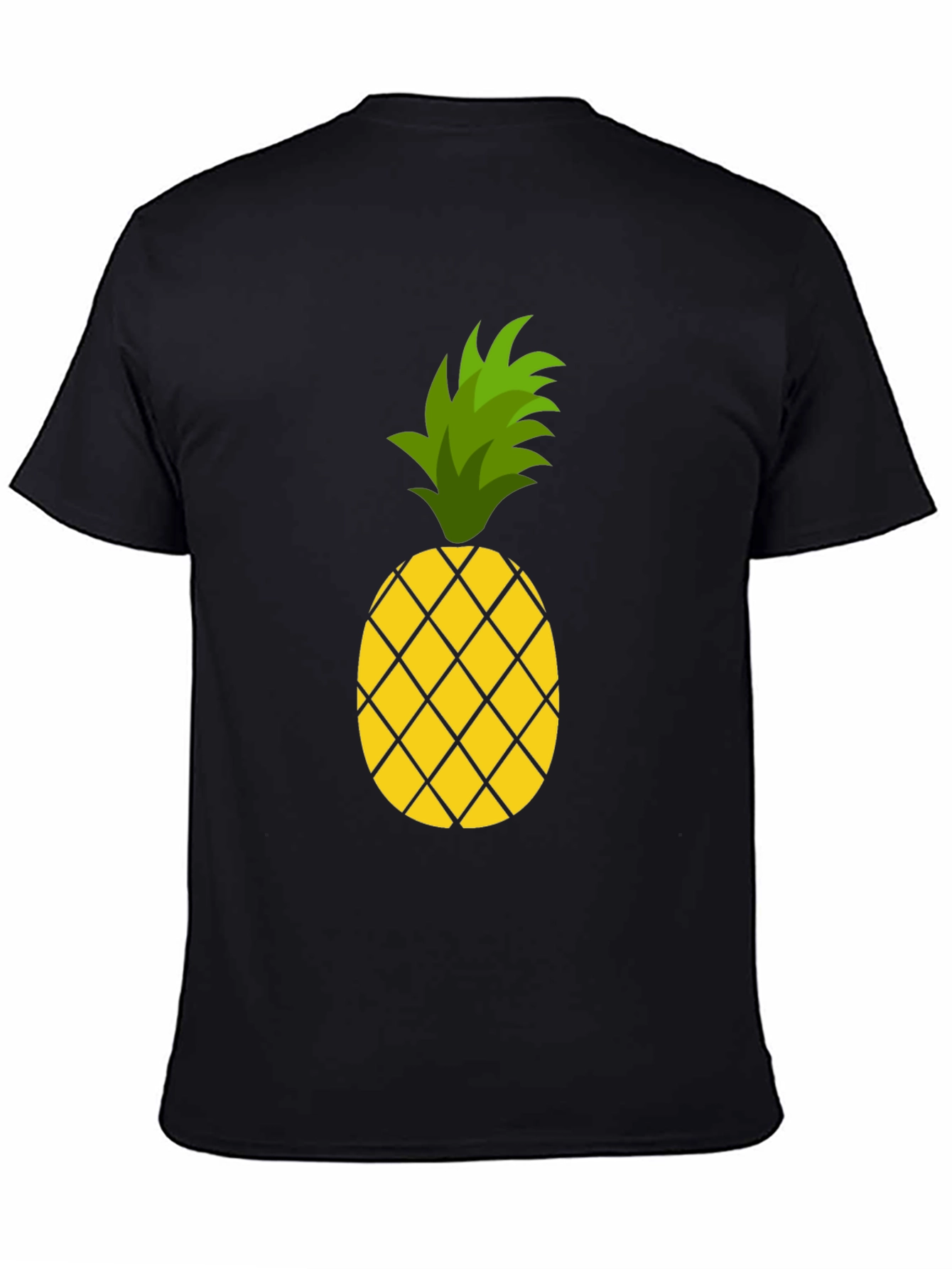 Pineapple Graphic Tee - Casual Black T-Shirt