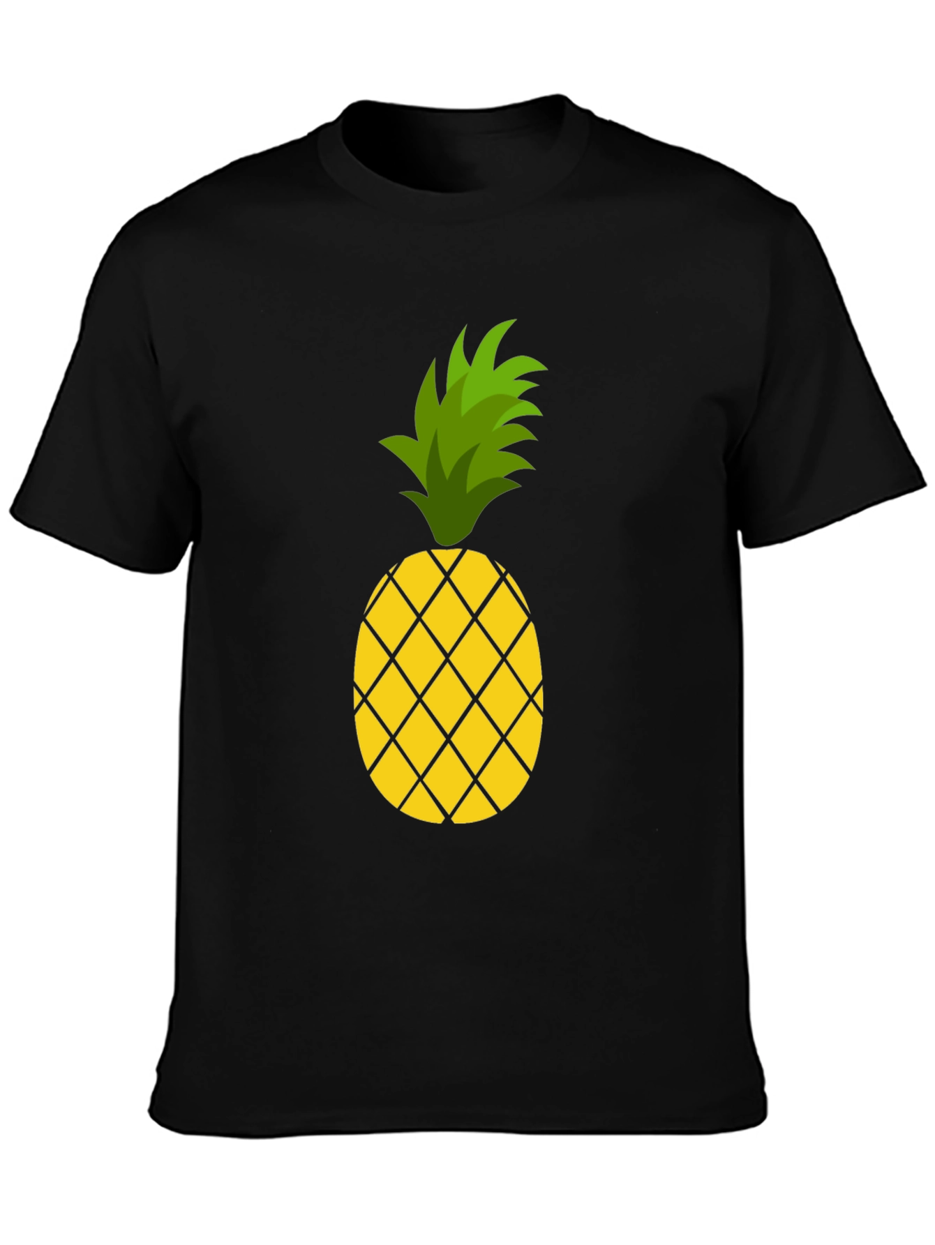 Pineapple Graphic Tee - Casual Black T-Shirt