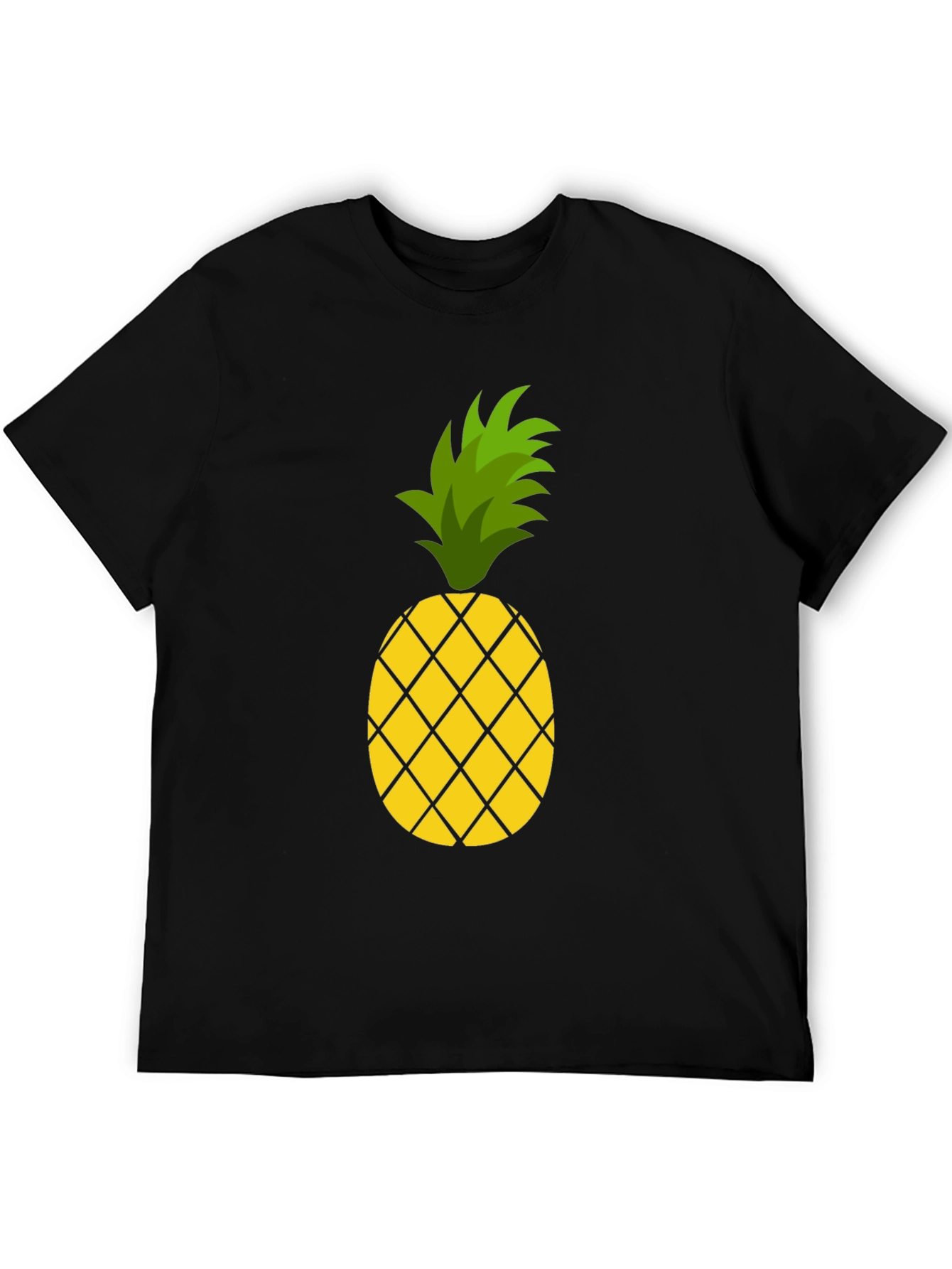 Pineapple Graphic Tee - Casual Black T-Shirt