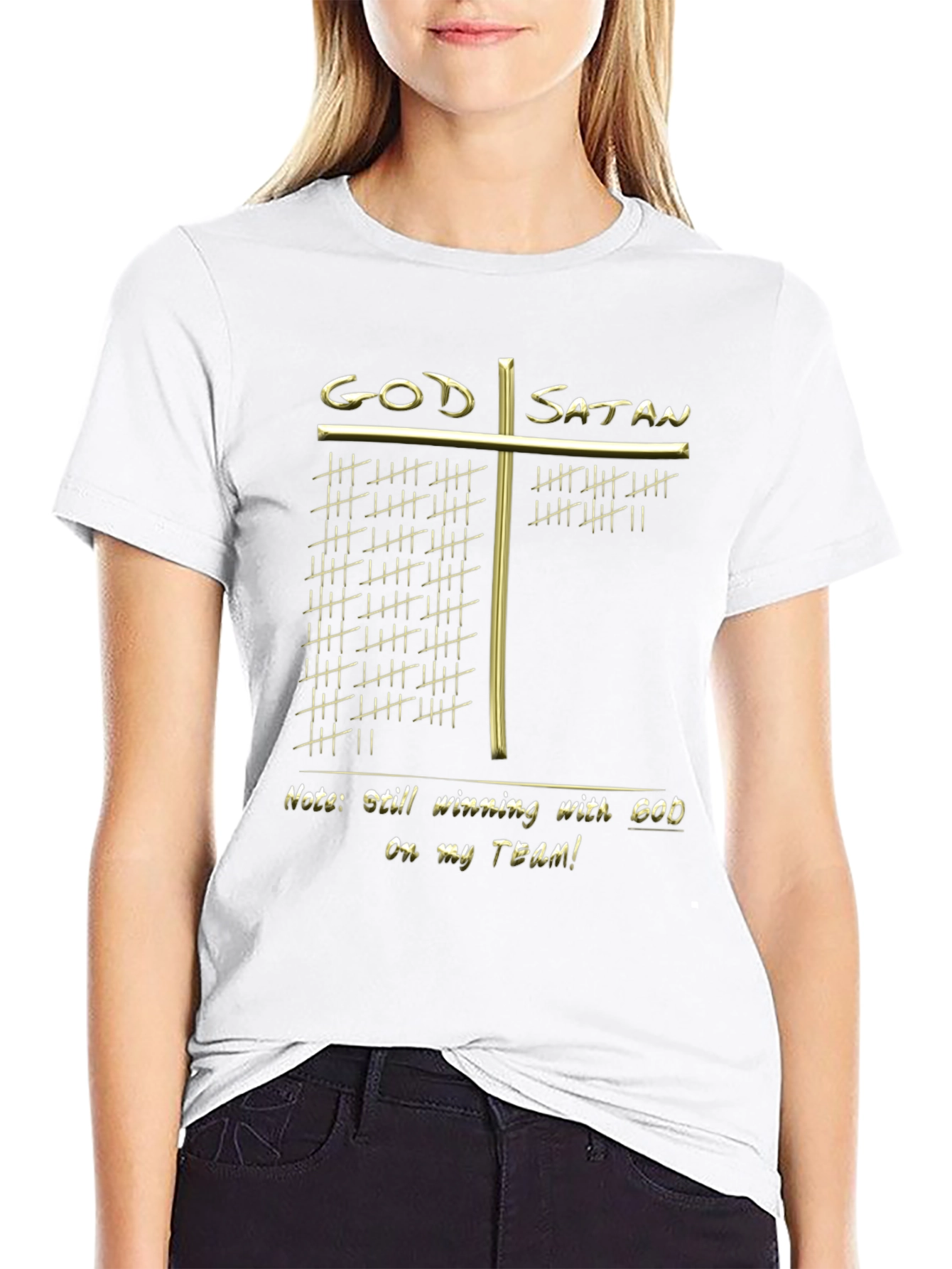 God vs. Satan Winning T-Shirt - Religious Graphic Tee