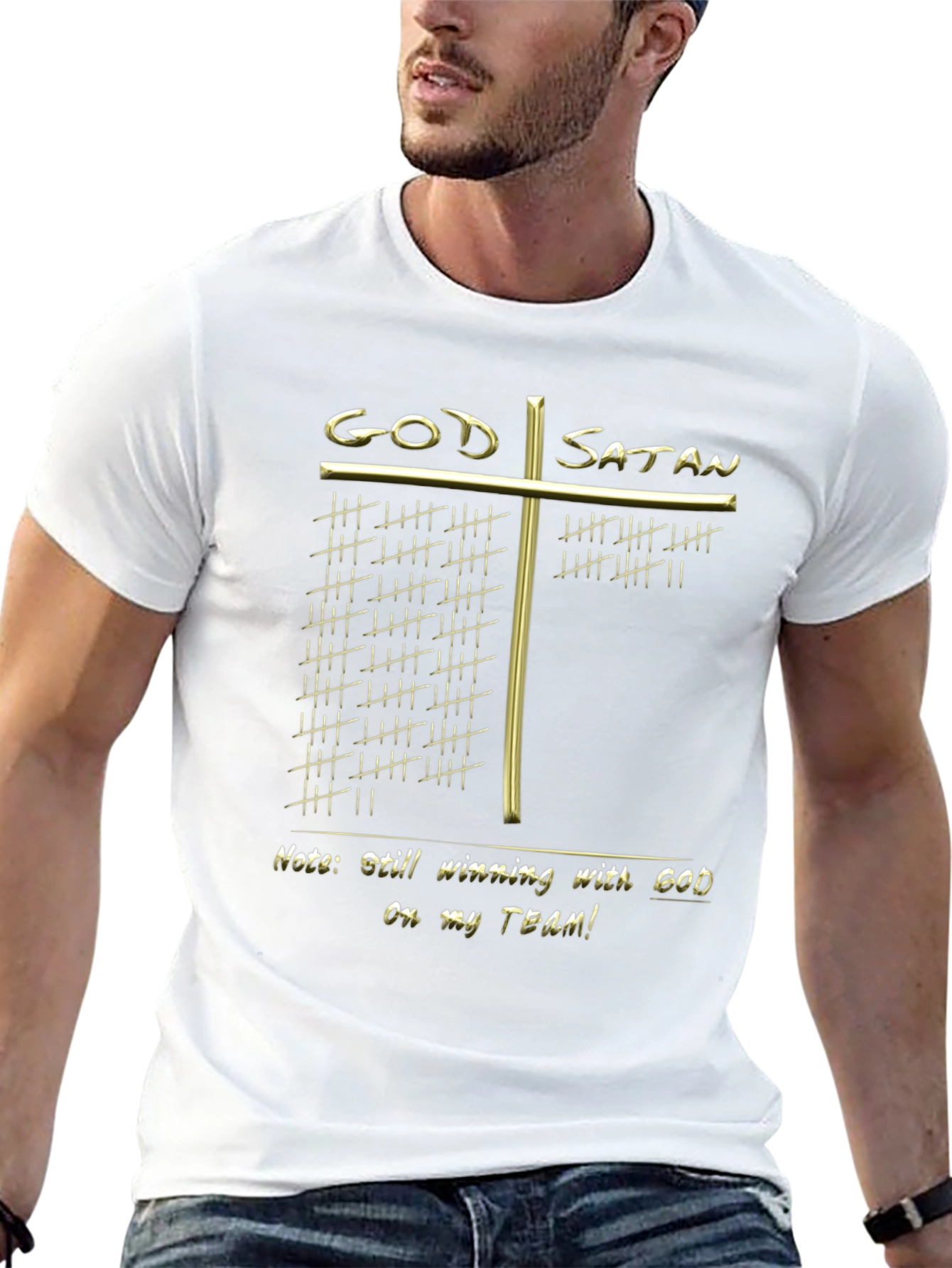 God vs. Satan Winning T-Shirt - Religious Graphic Tee