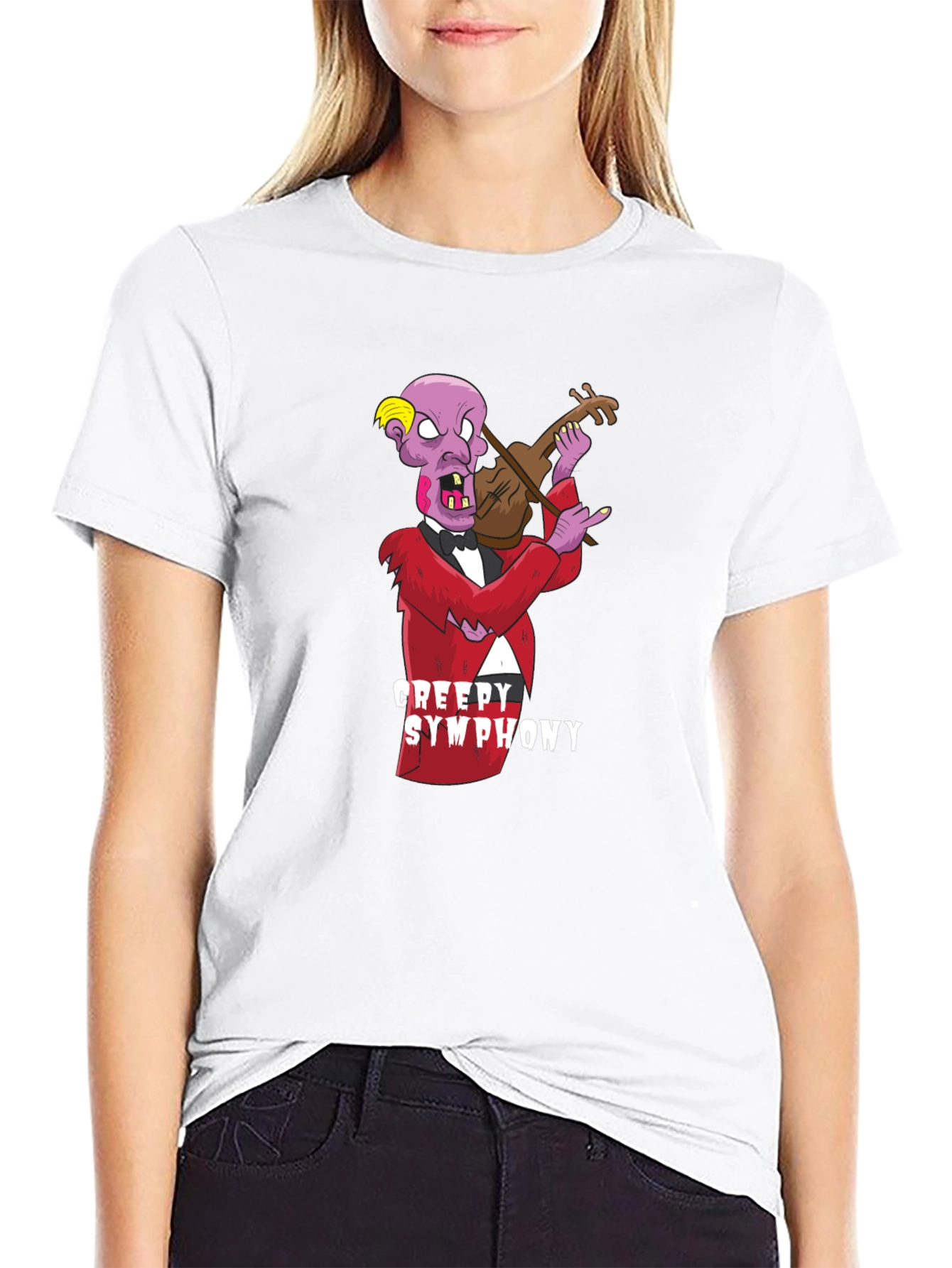 Creepy Symphony Graphic Black T-Shirt