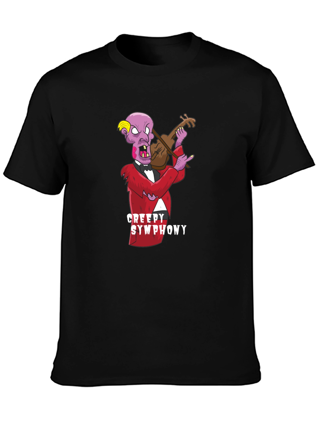 Creepy Symphony Graphic Black T-Shirt