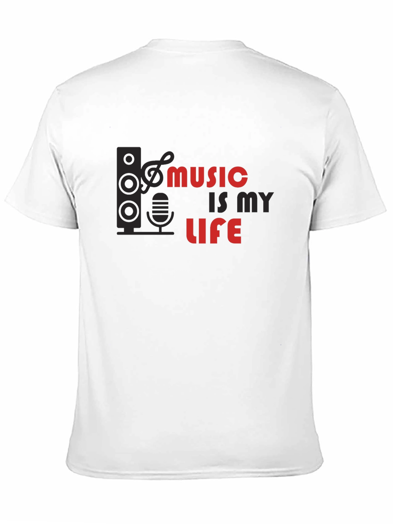 Music is My Life Graphic Tee - Black