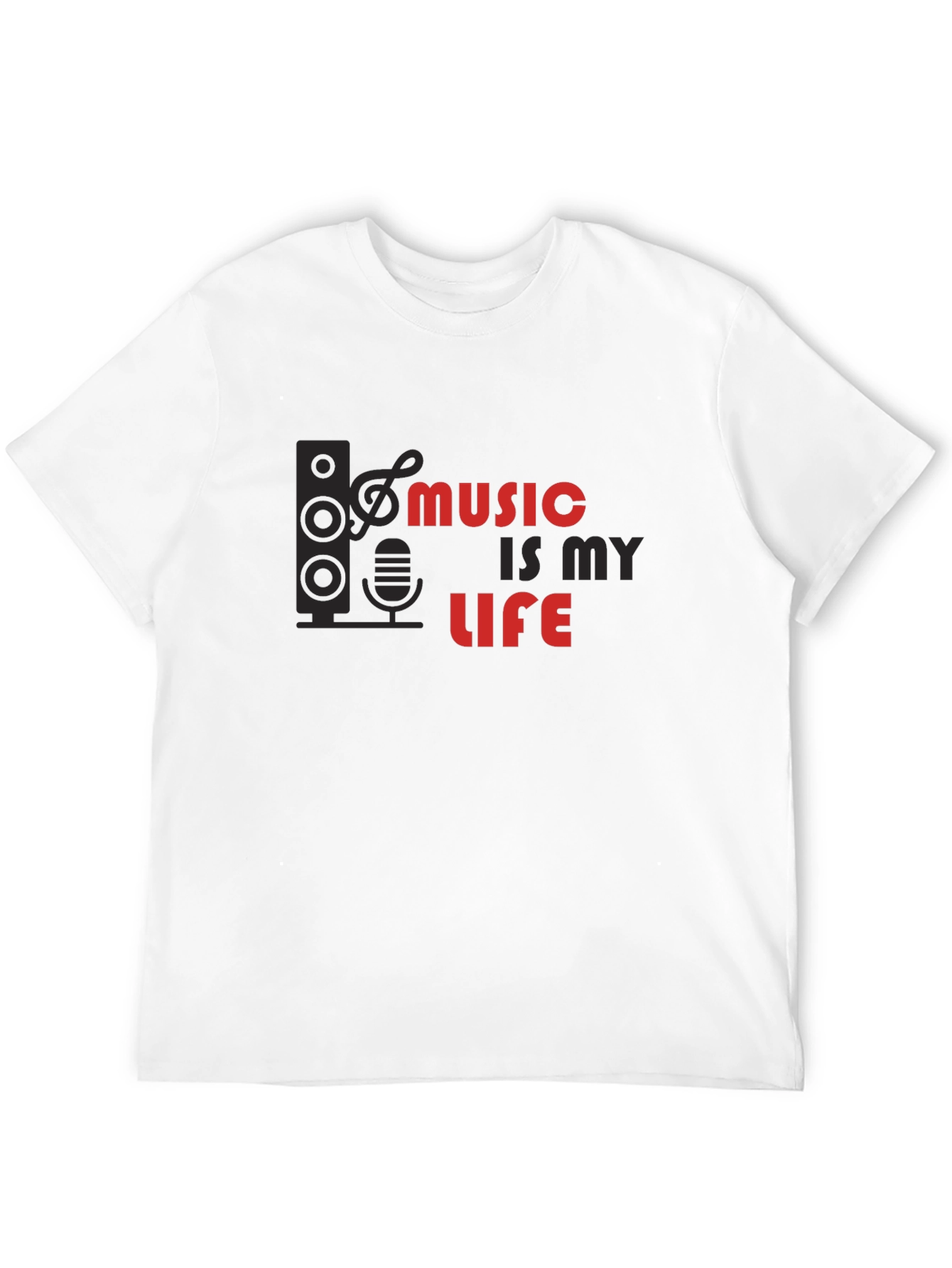 Music is My Life Graphic Tee - Black