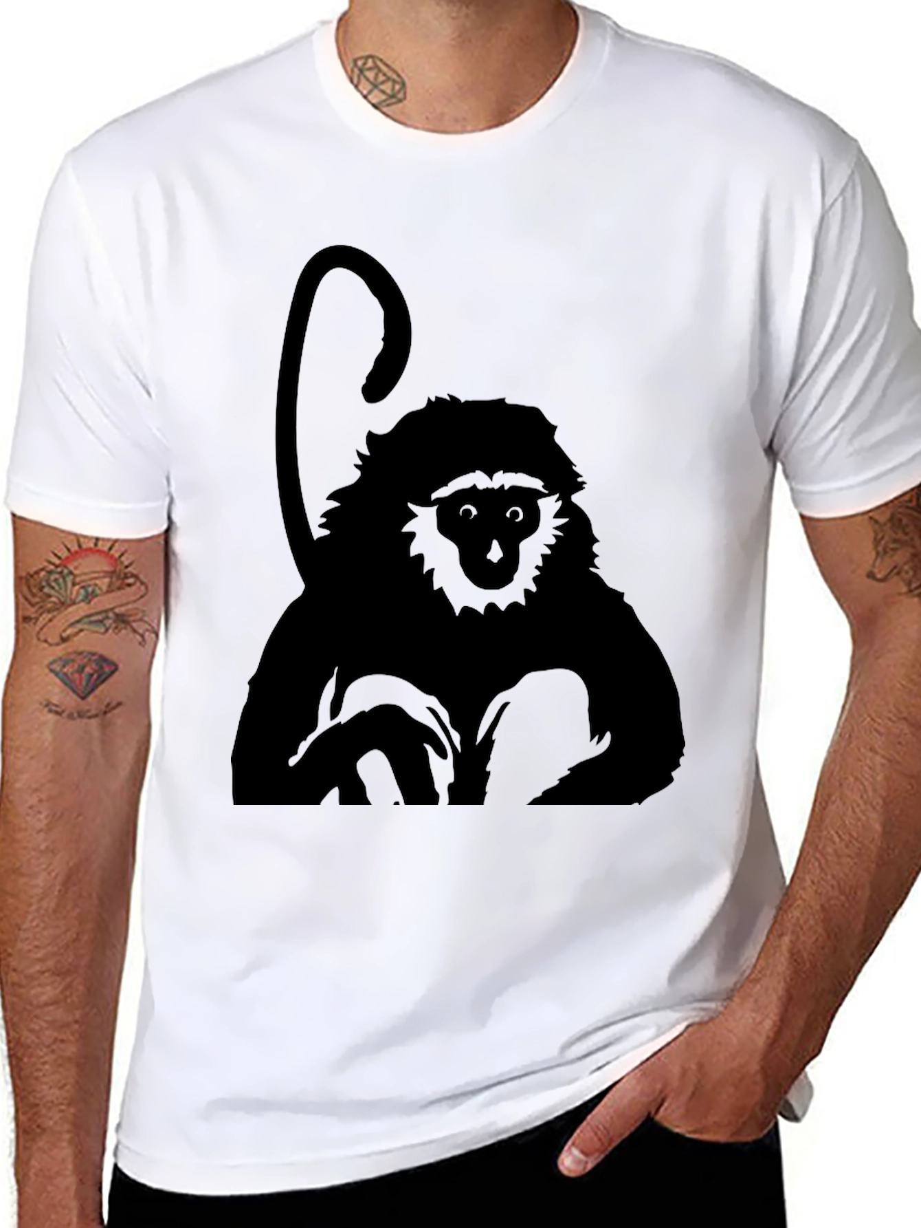 Monkey Graphic Black T-Shirt