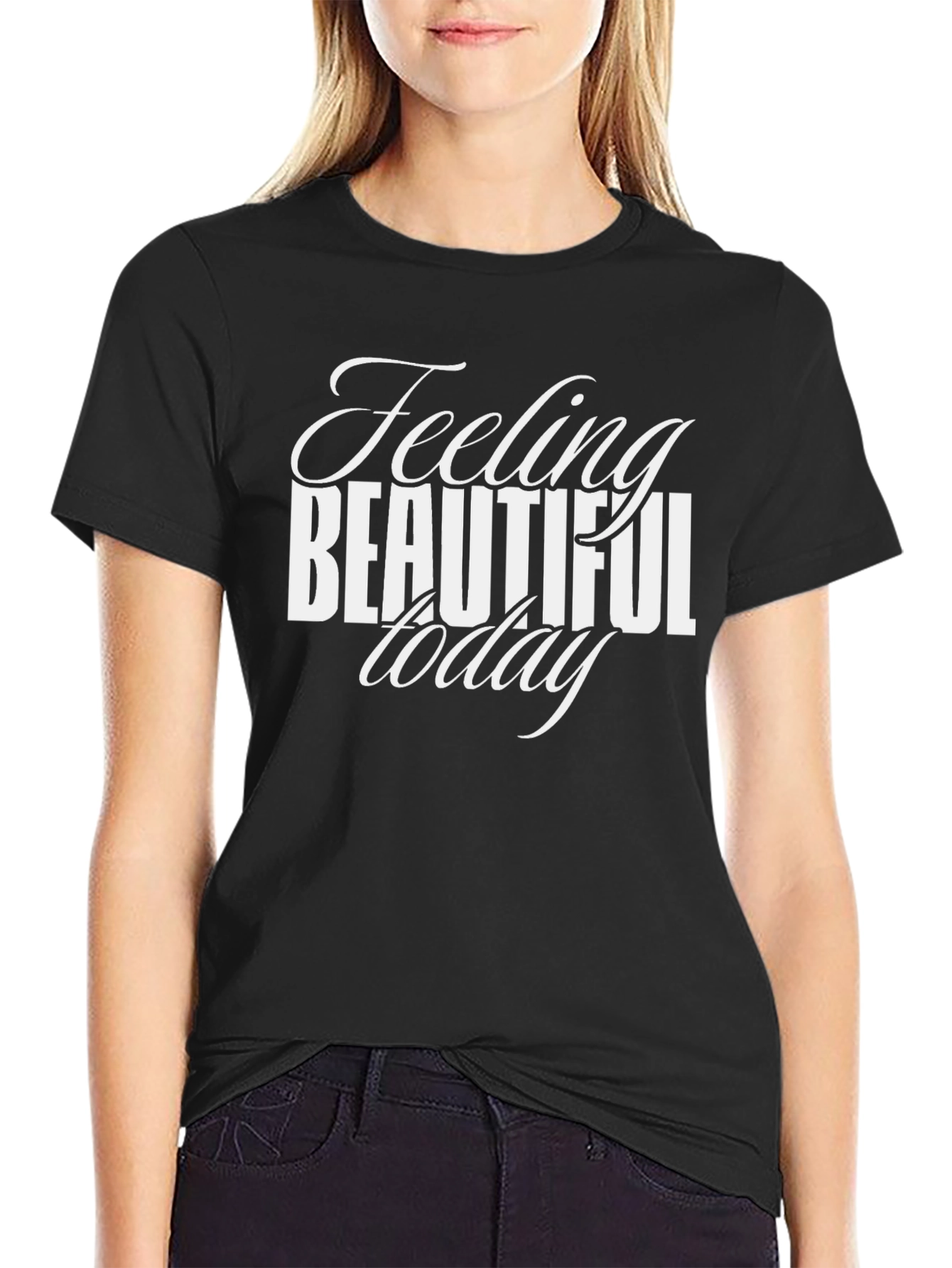 Feeling Beautiful Today Black Graphic Tee