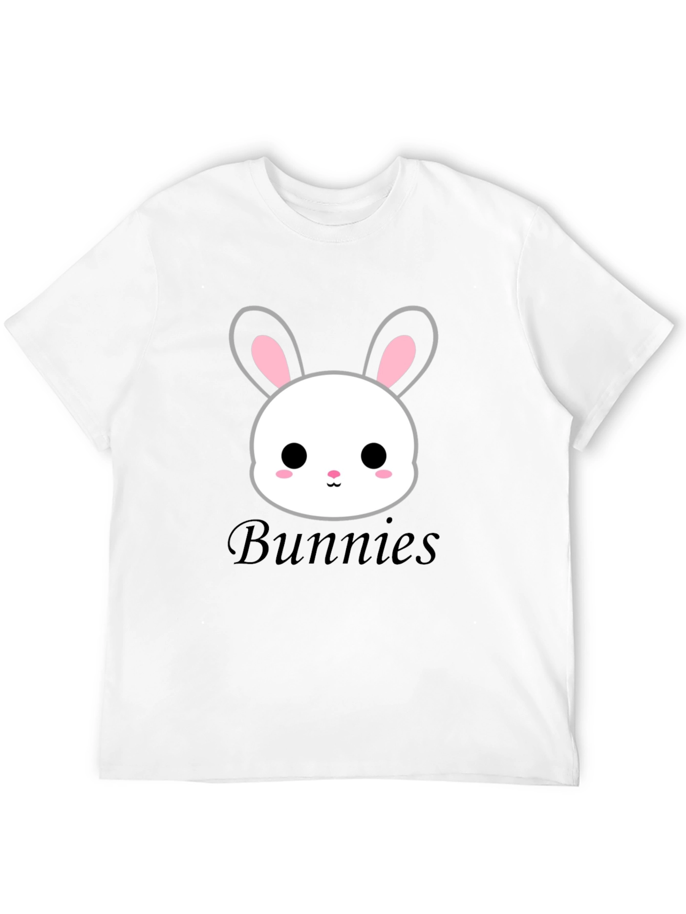 Cute Bunny Graphic Tee - Unisex Black T-Shirt