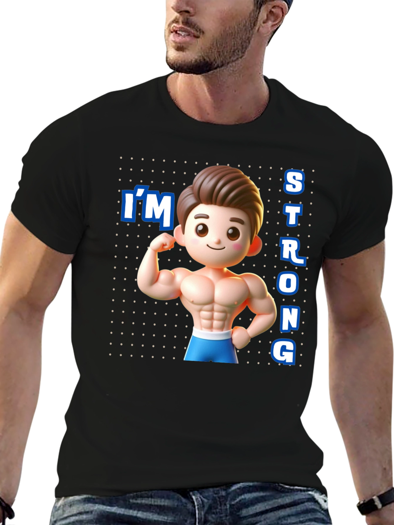 Cartoon Muscular Man T-Shirt