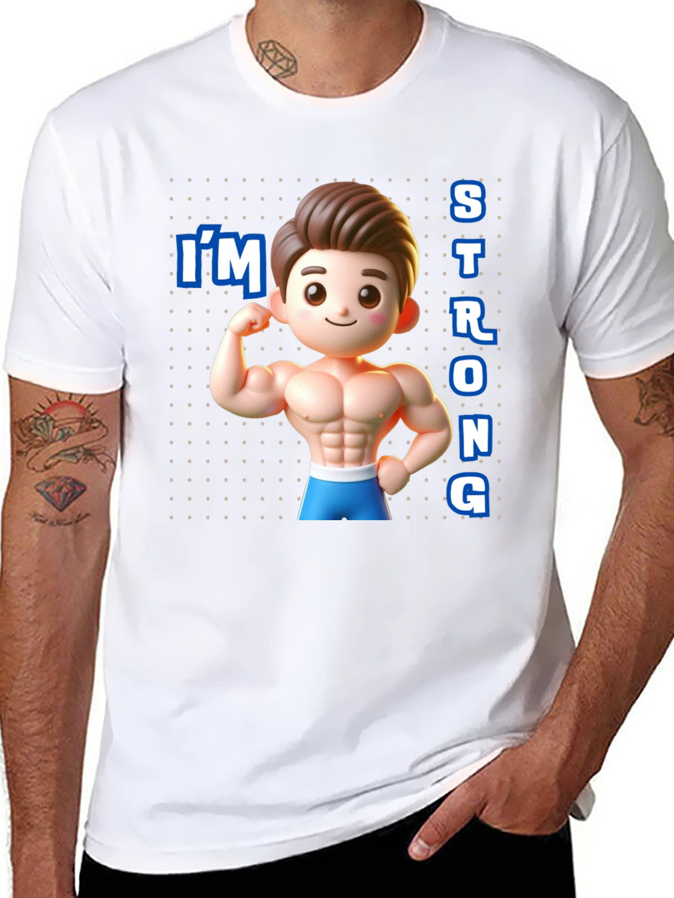 Cartoon Muscular Man T-Shirt