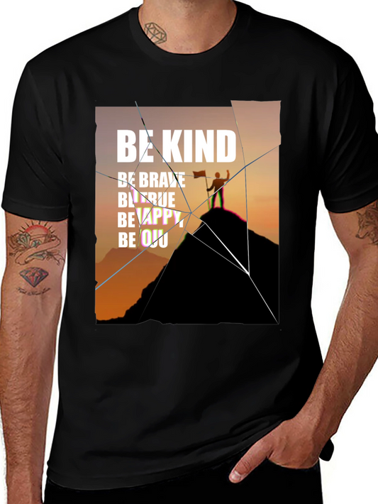 Inspirational Graphic Tee - Be Kind Brave True
