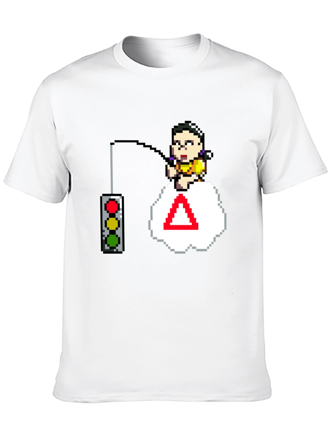 Pixel Art Gamer T-Shirt - Squid Game Stop Light