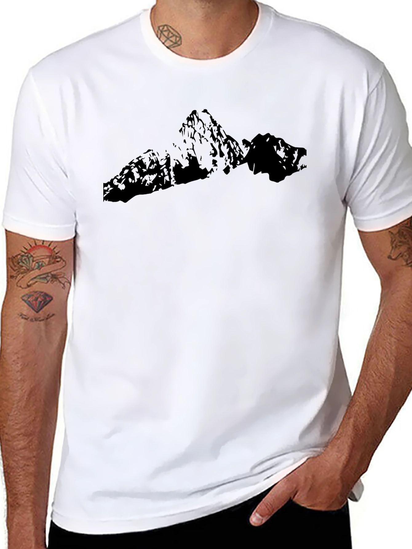 Mountain Silhouette Black T-Shirt