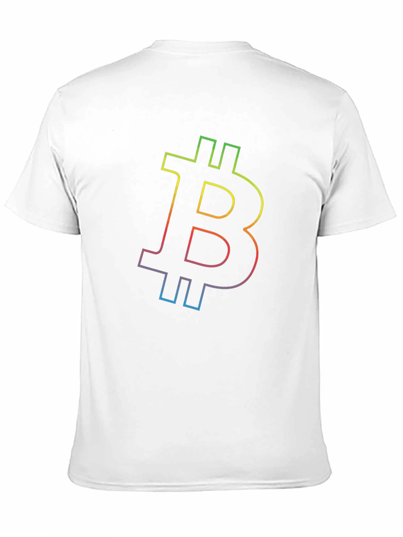 Bitcoin Rainbow Outline Black T-Shirt