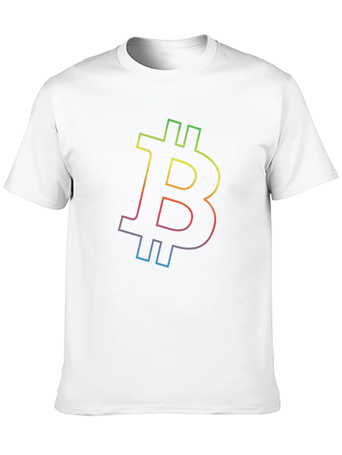 Bitcoin Rainbow Outline Black T-Shirt