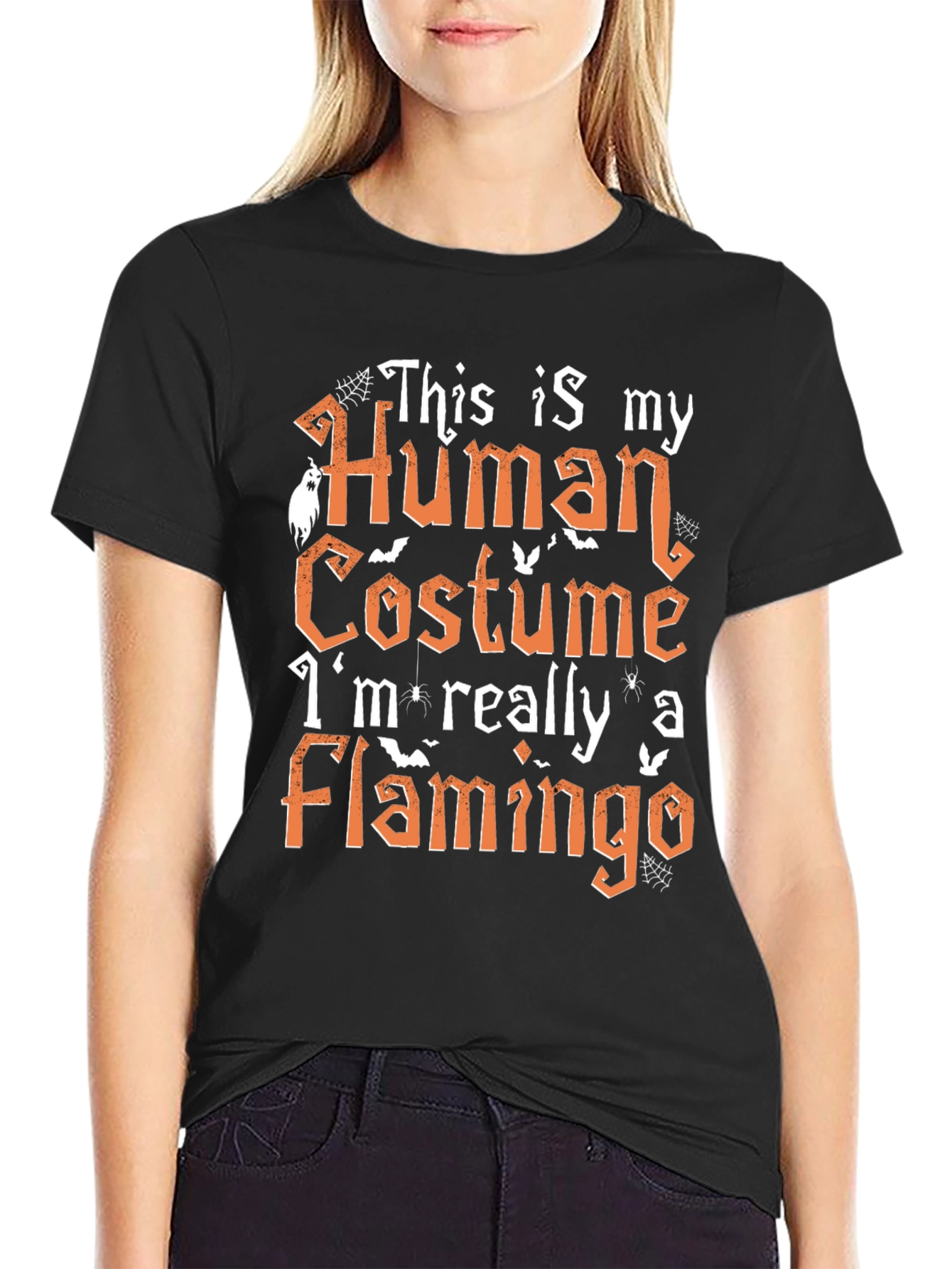 Halloween Flamingo Costume Graphic Tee