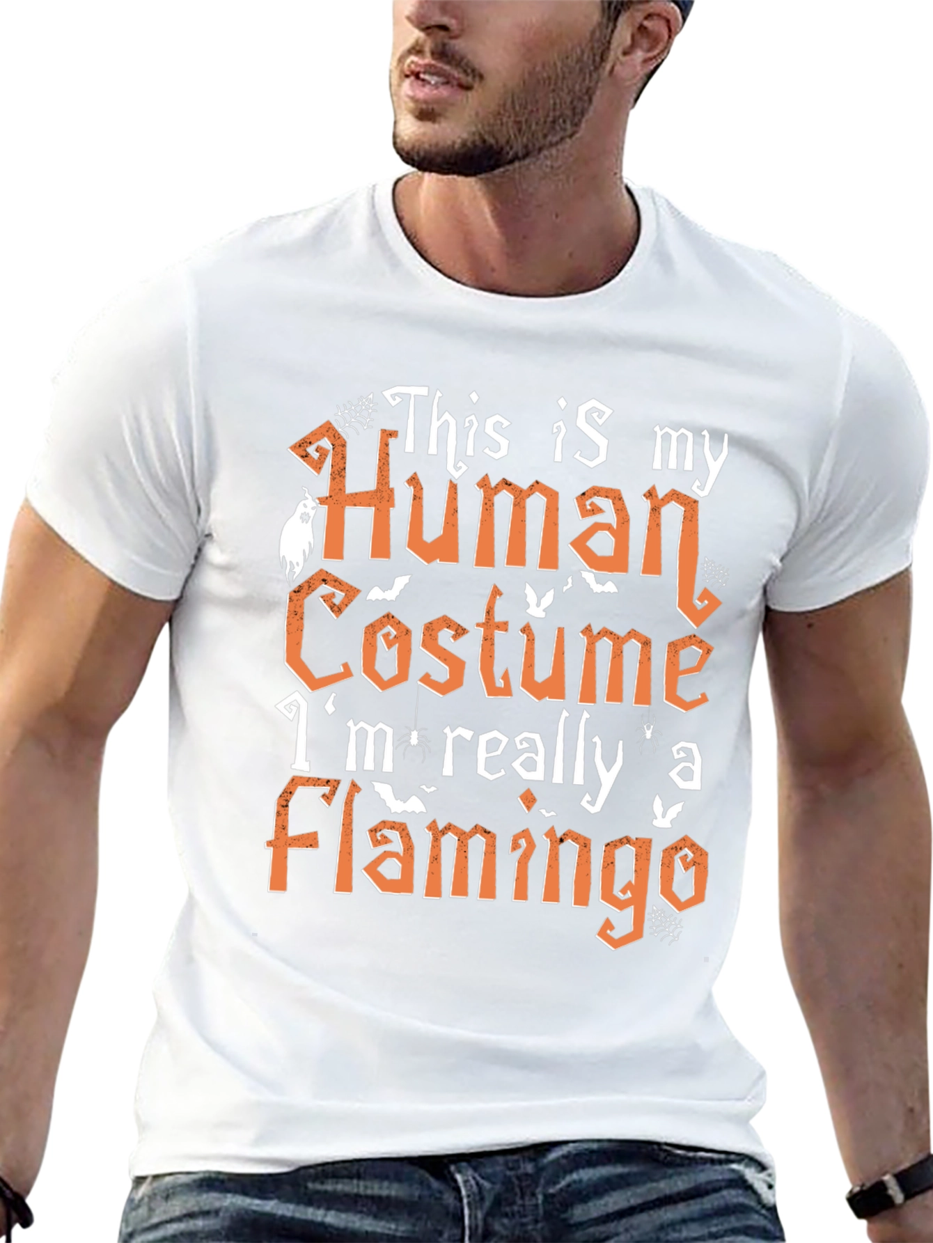 Halloween Flamingo Costume Graphic Tee