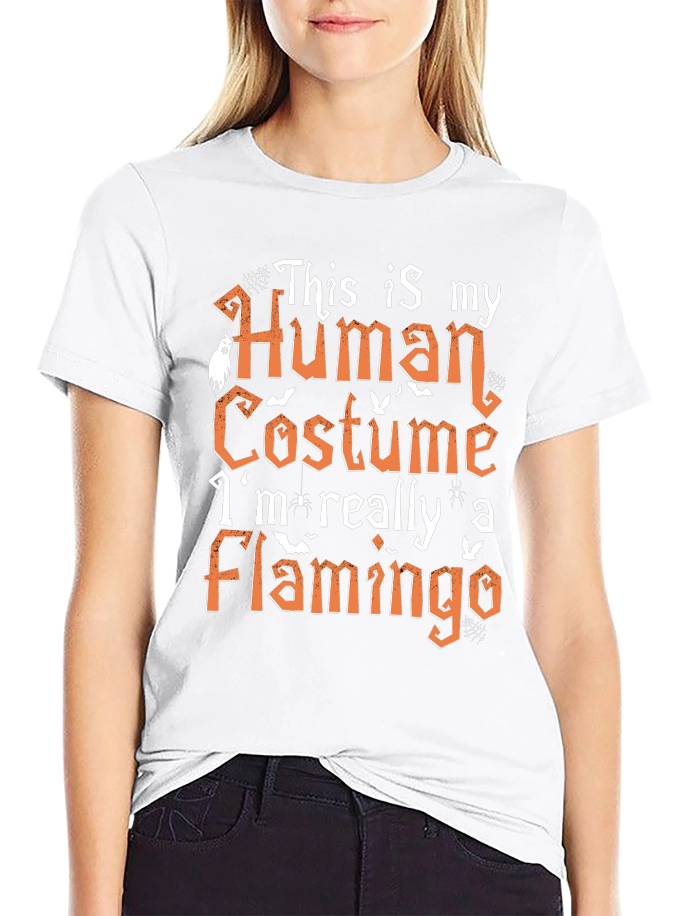 Halloween Flamingo Costume Graphic Tee