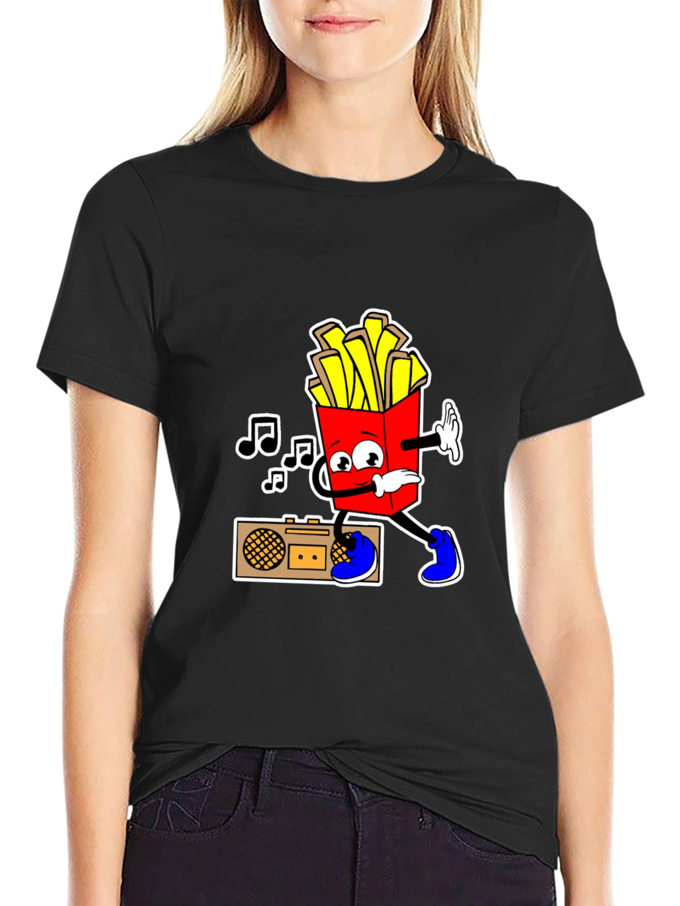Cool Fries T-Shirt - Black Cotton Tee