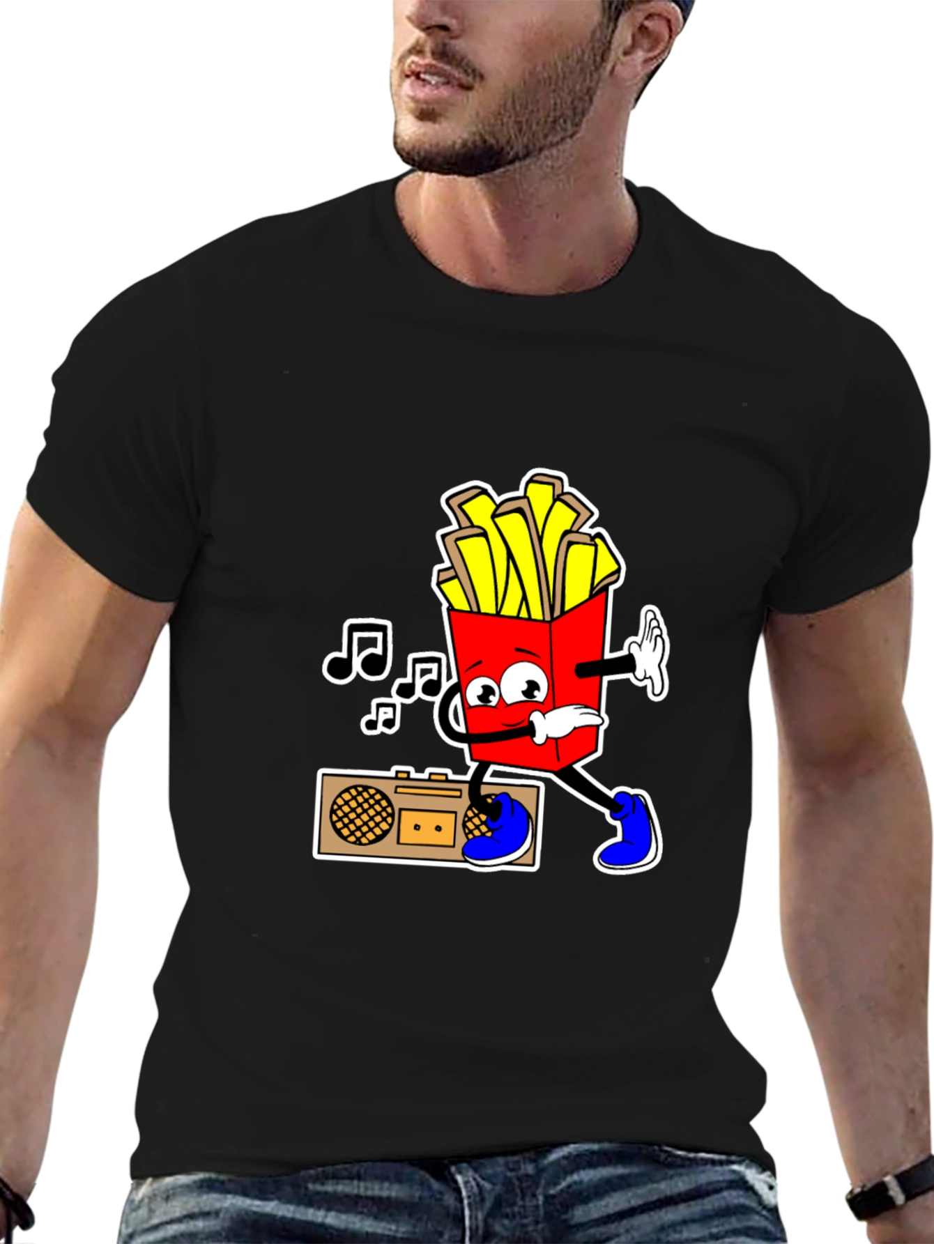 Cool Fries T-Shirt - Black Cotton Tee