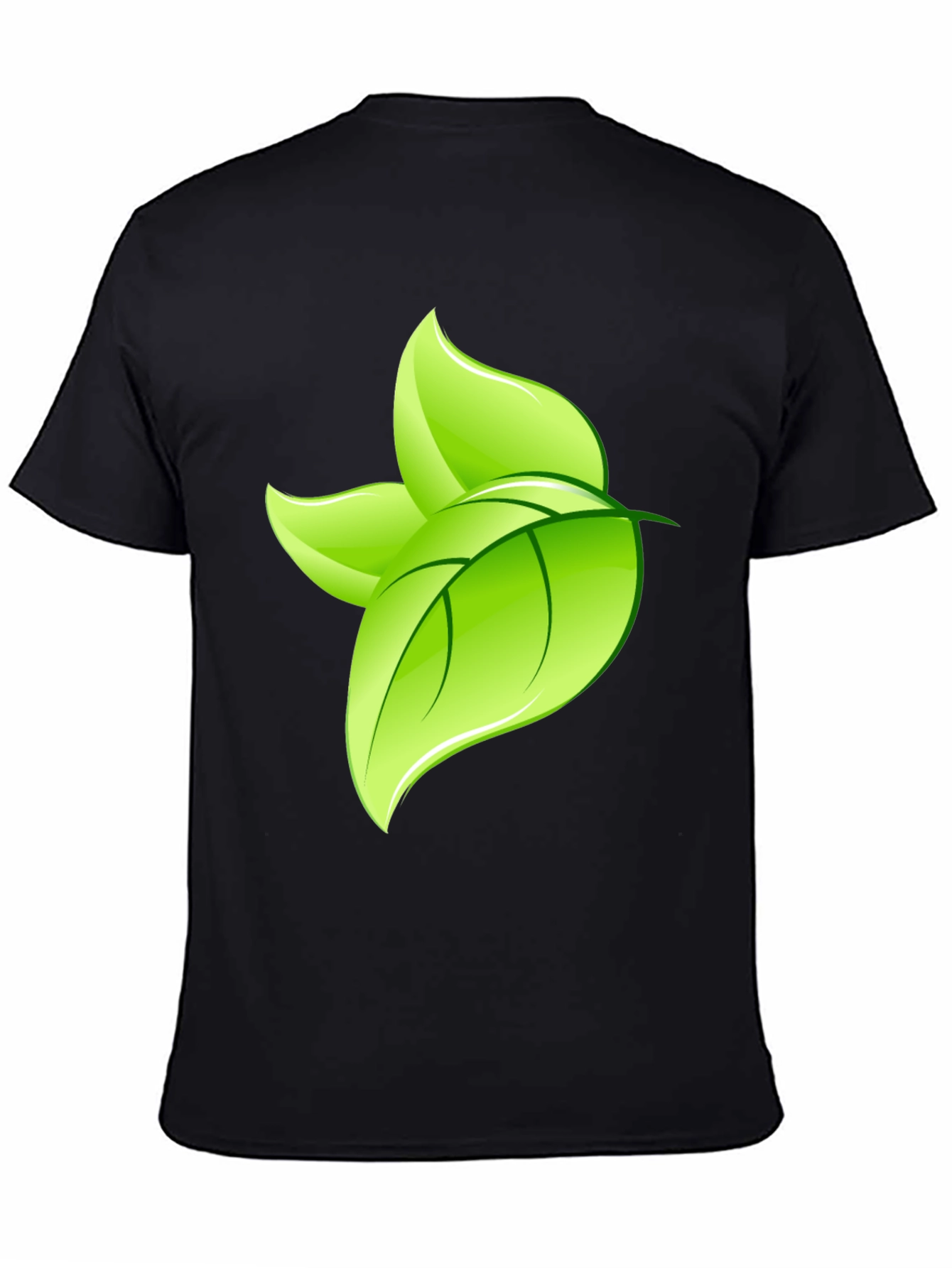 Leaf Design Black T-Shirt