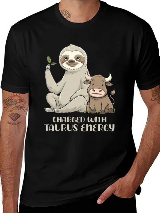 Taurus Energy Graphic Tee - Sloth & Bull Design