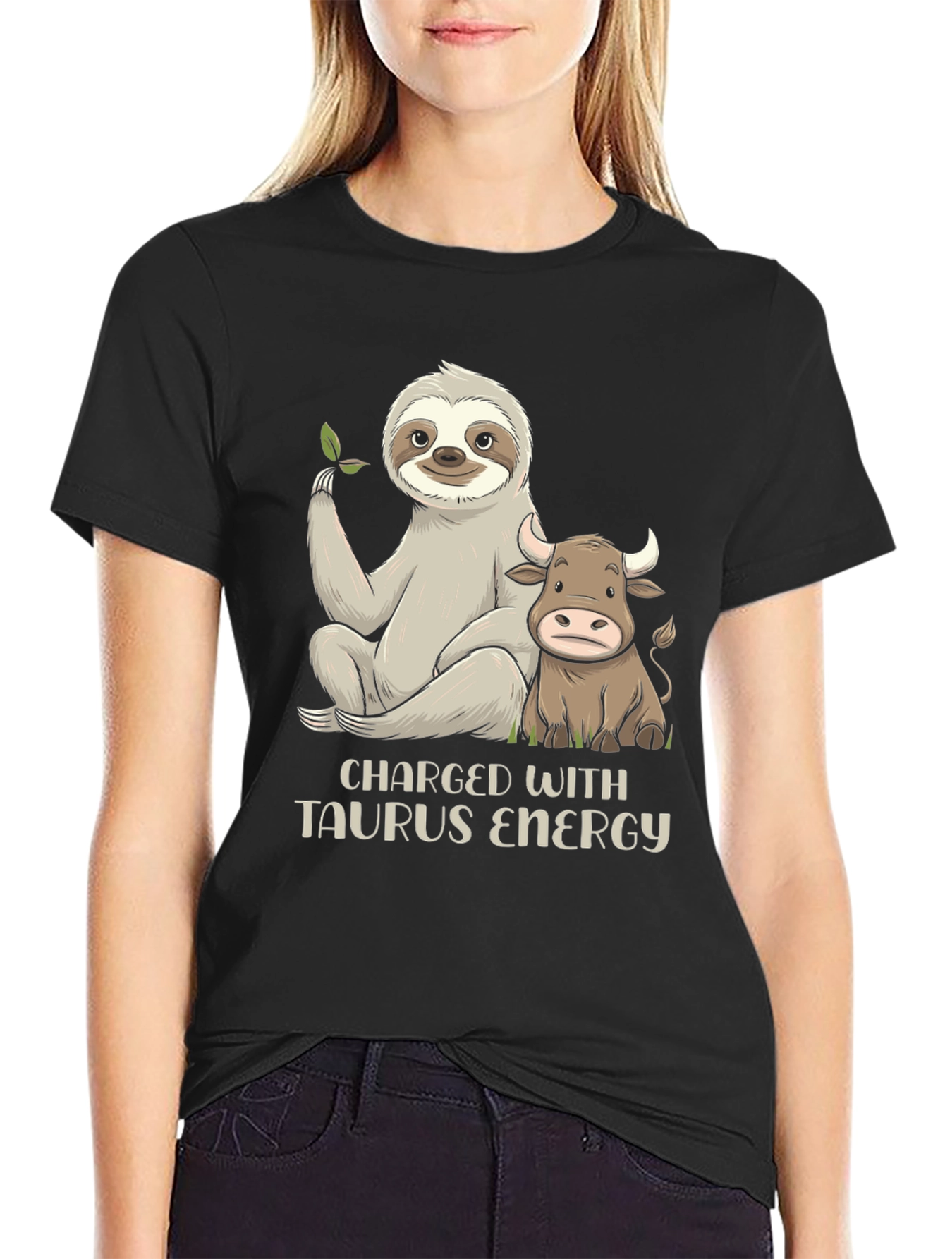Taurus Energy Graphic Tee - Sloth & Bull Design