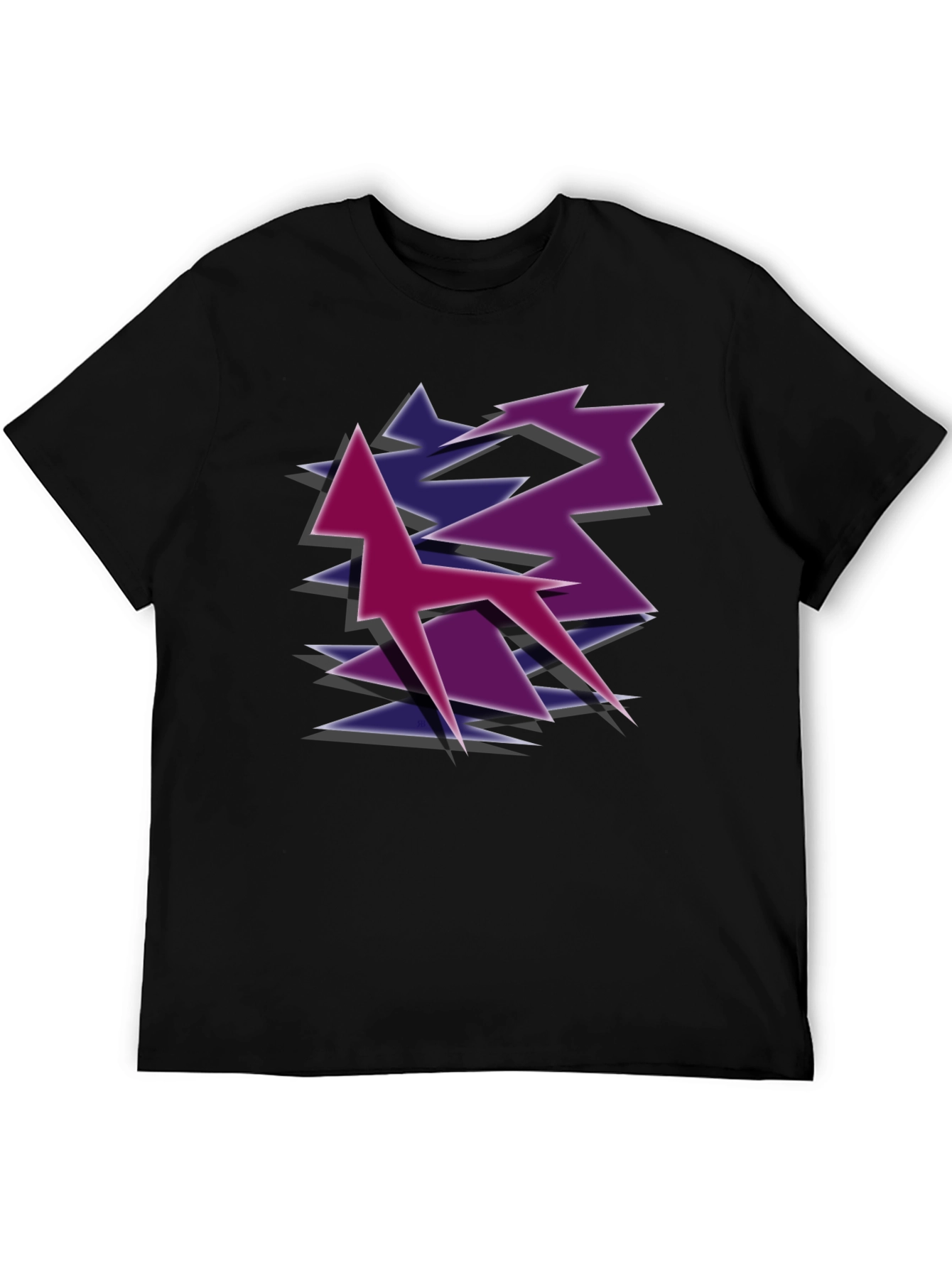 Geometric Style Graphic Tee - Black