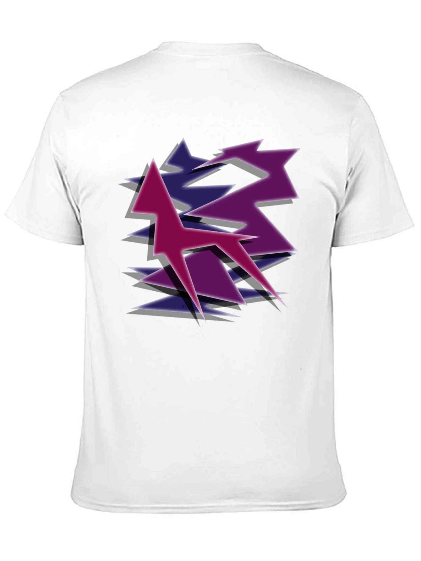 Geometric Style Graphic Tee - Black