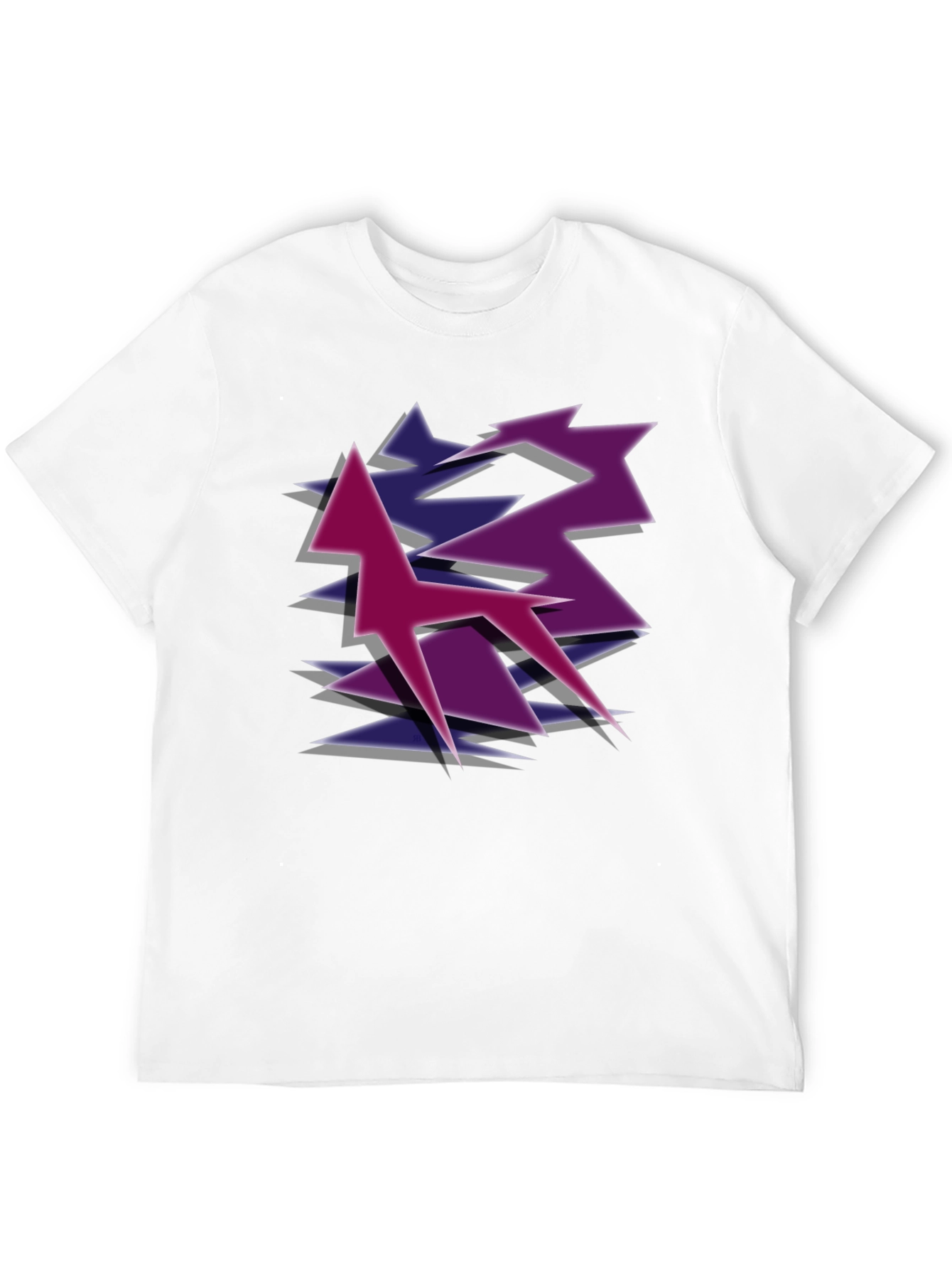 Geometric Style Graphic Tee - Black