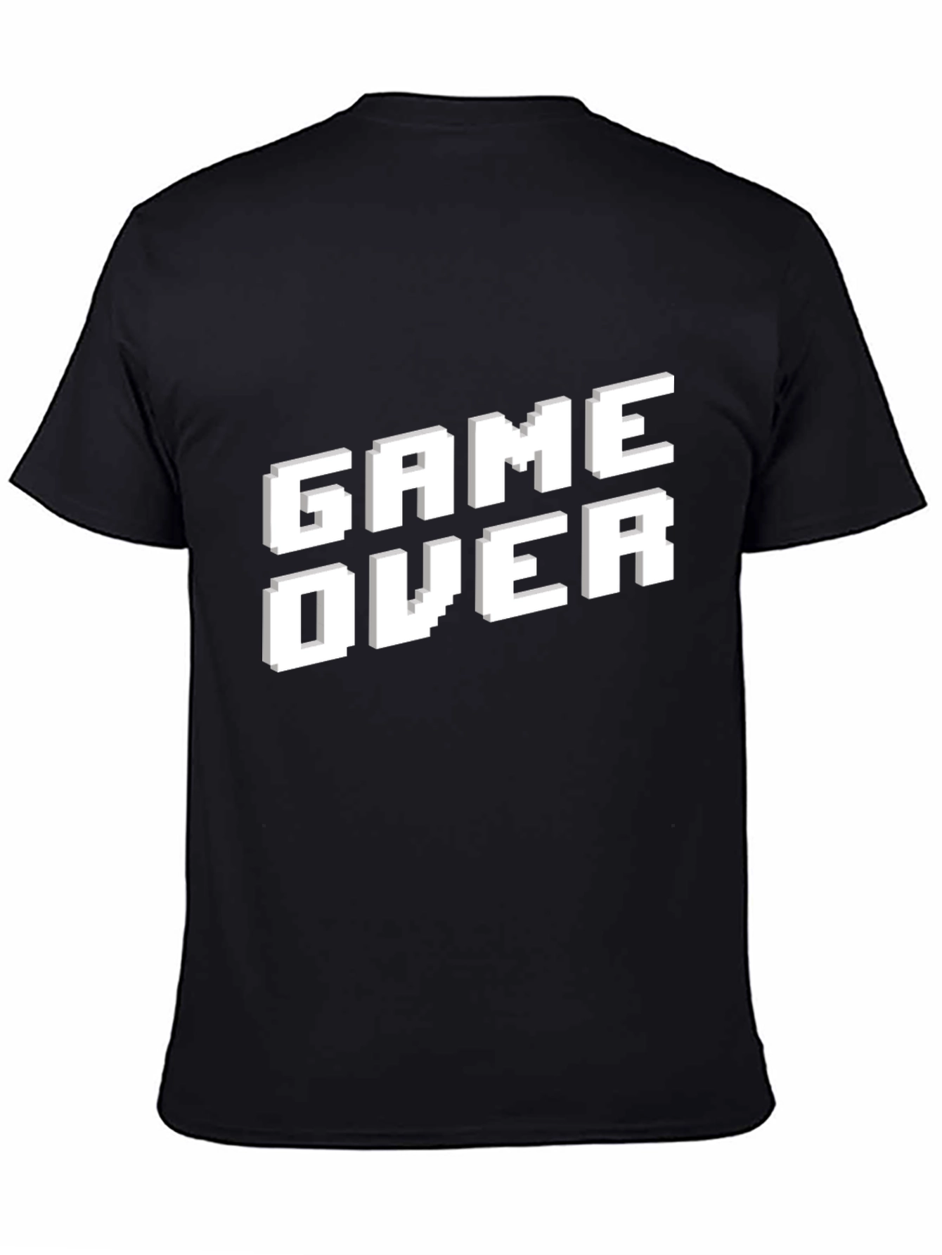 Game Over Pixel Art Black T-Shirt