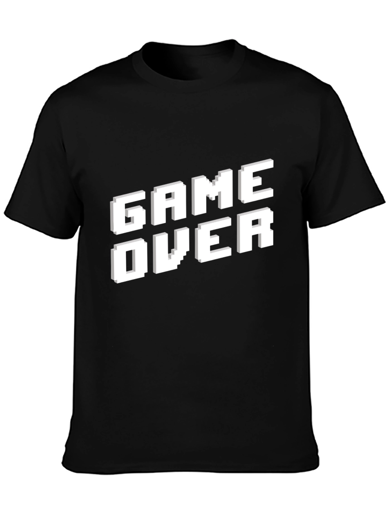Game Over Pixel Art Black T-Shirt
