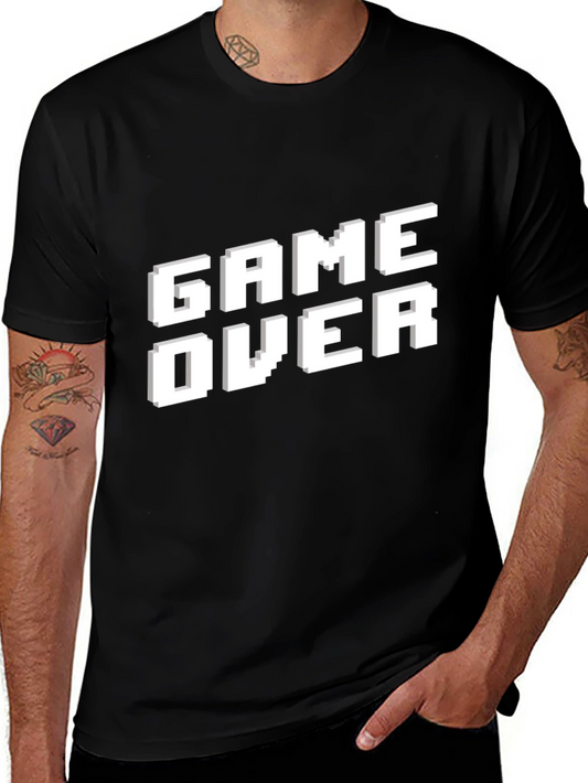 Game Over Pixel Art Black T-Shirt