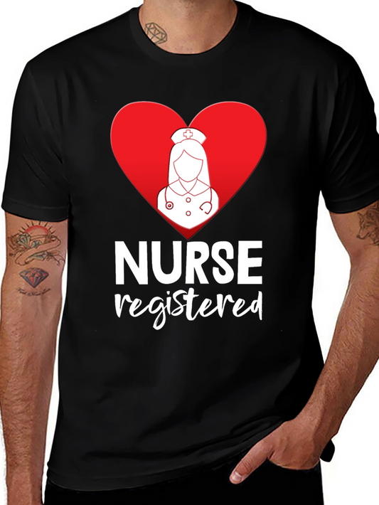 Registered Nurse Heart Graphic Black T-Shirt