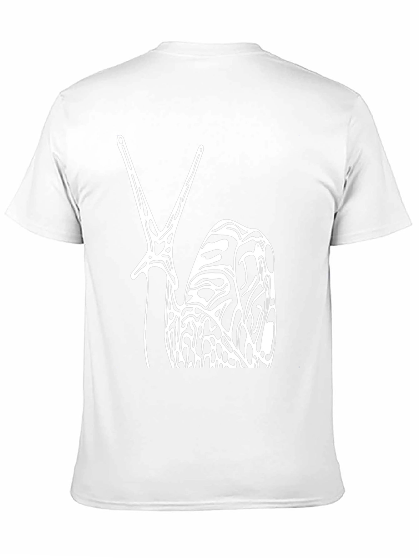 Abstract Snail Graphic Tee - Black Cotton T-Shirt