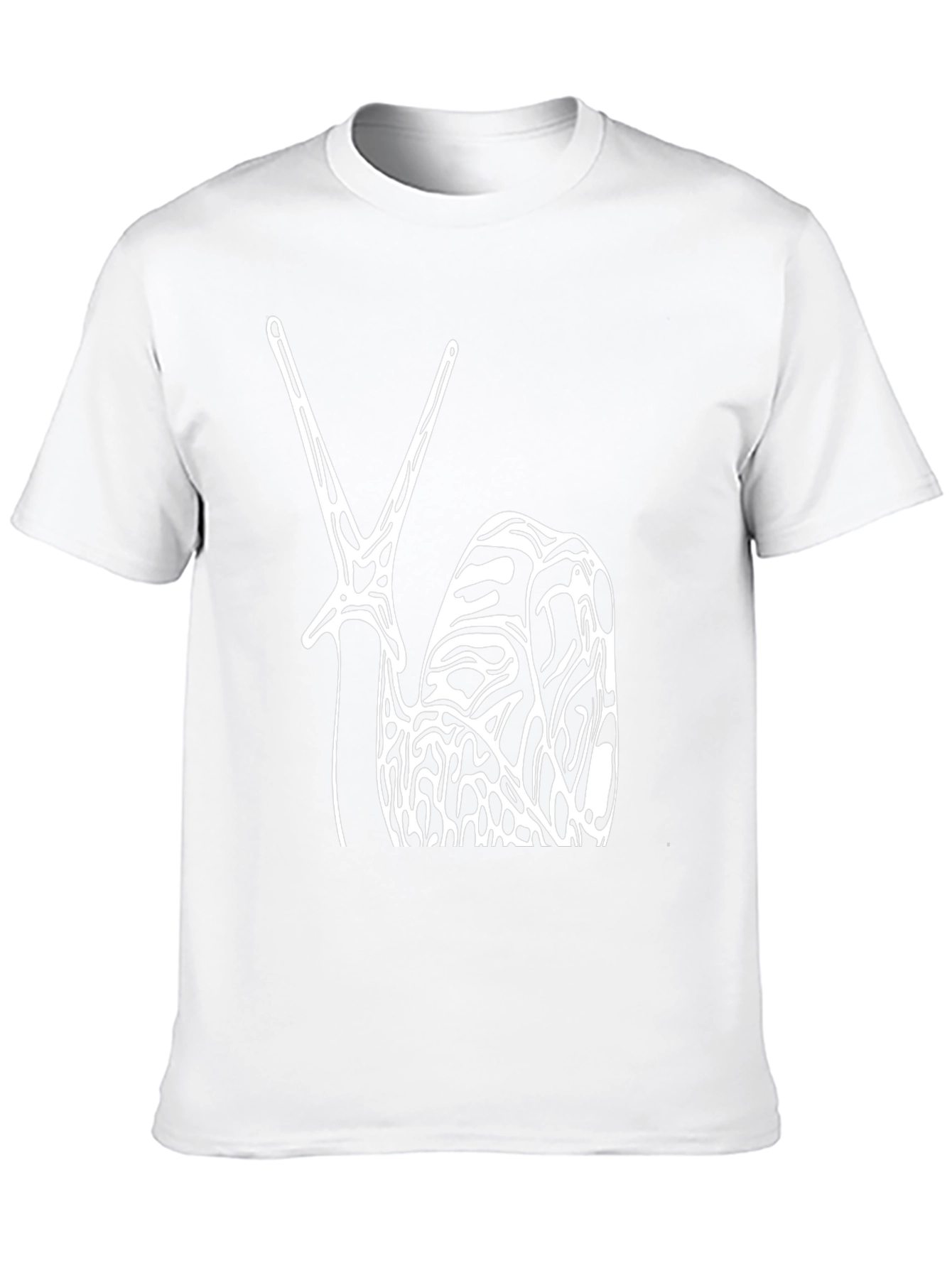 Abstract Snail Graphic Tee - Black Cotton T-Shirt