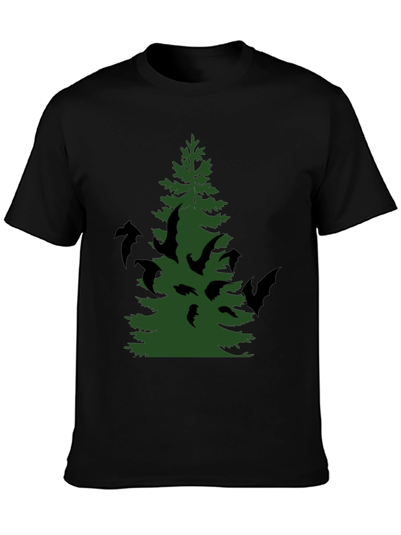 Bat Tree Graphic Tee - Halloween Style