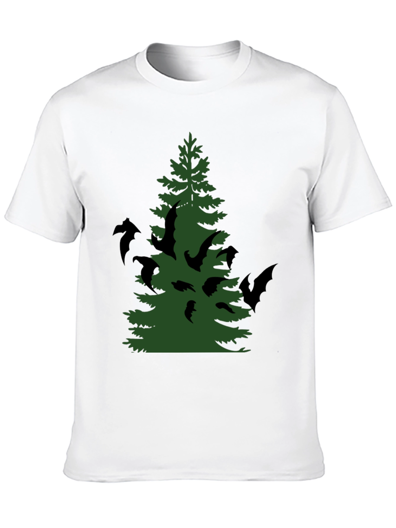 Bat Tree Graphic Tee - Halloween Style