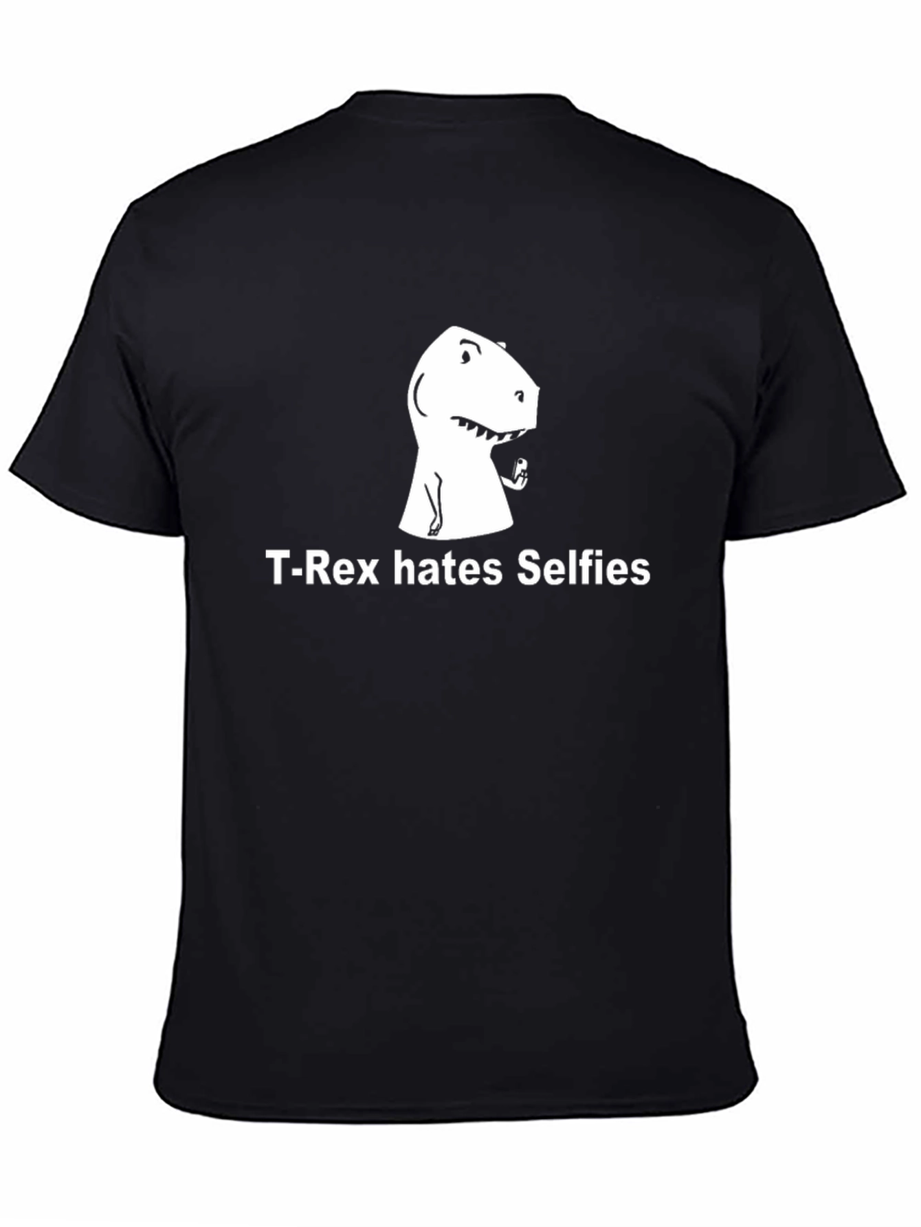 T-Rex Hates Selfies Graphic Tee - Funny Dinosaur T-Shirt