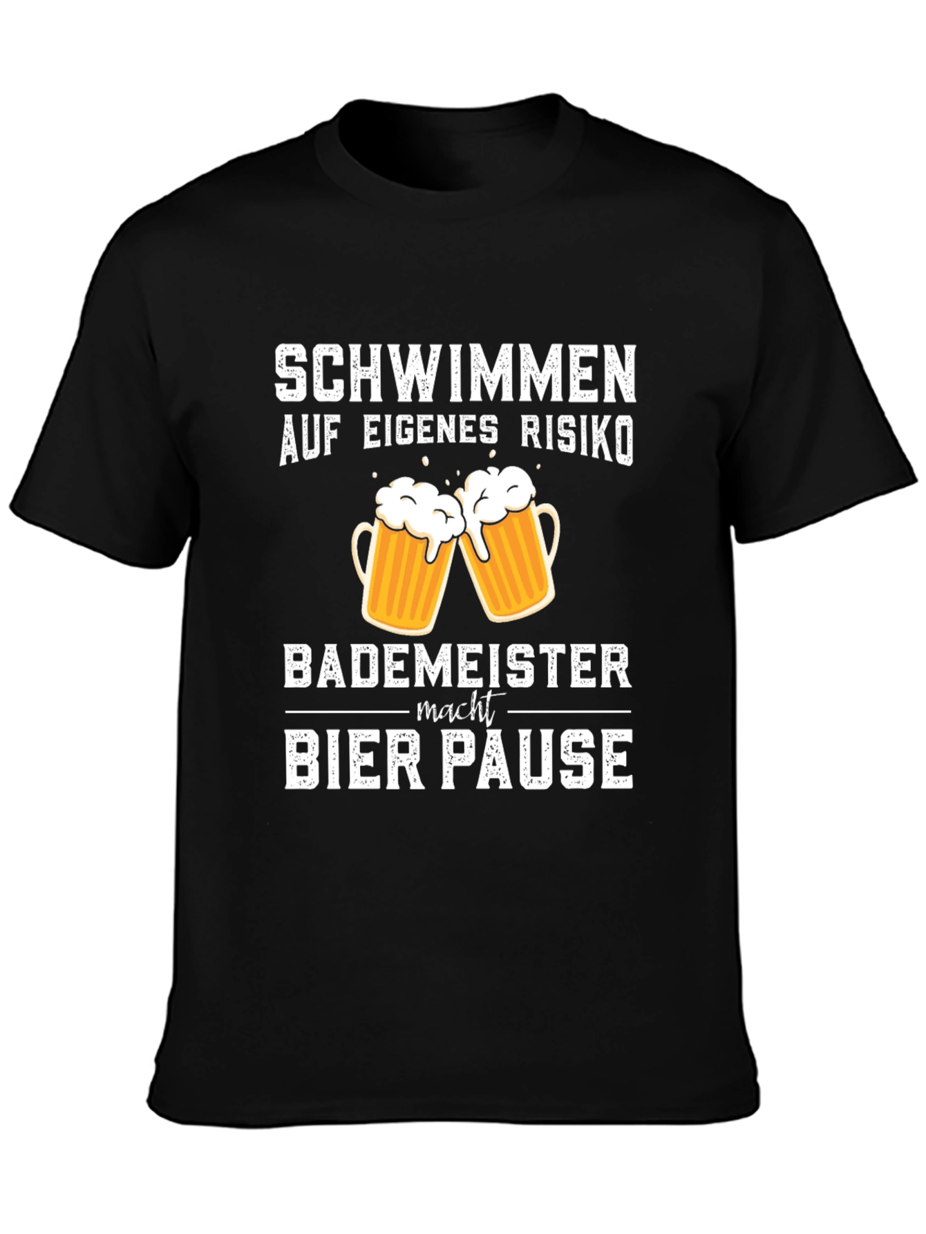 Schwimmen Bier Pause Black T-Shirt