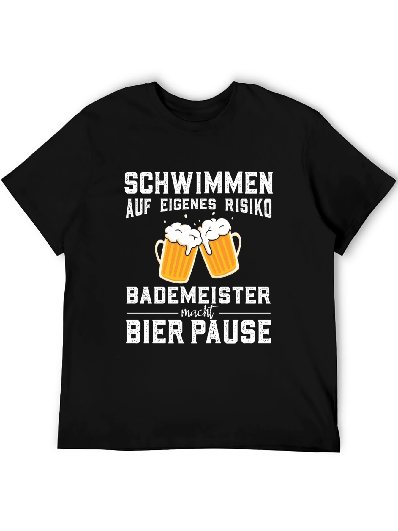 Schwimmen Bier Pause Black T-Shirt