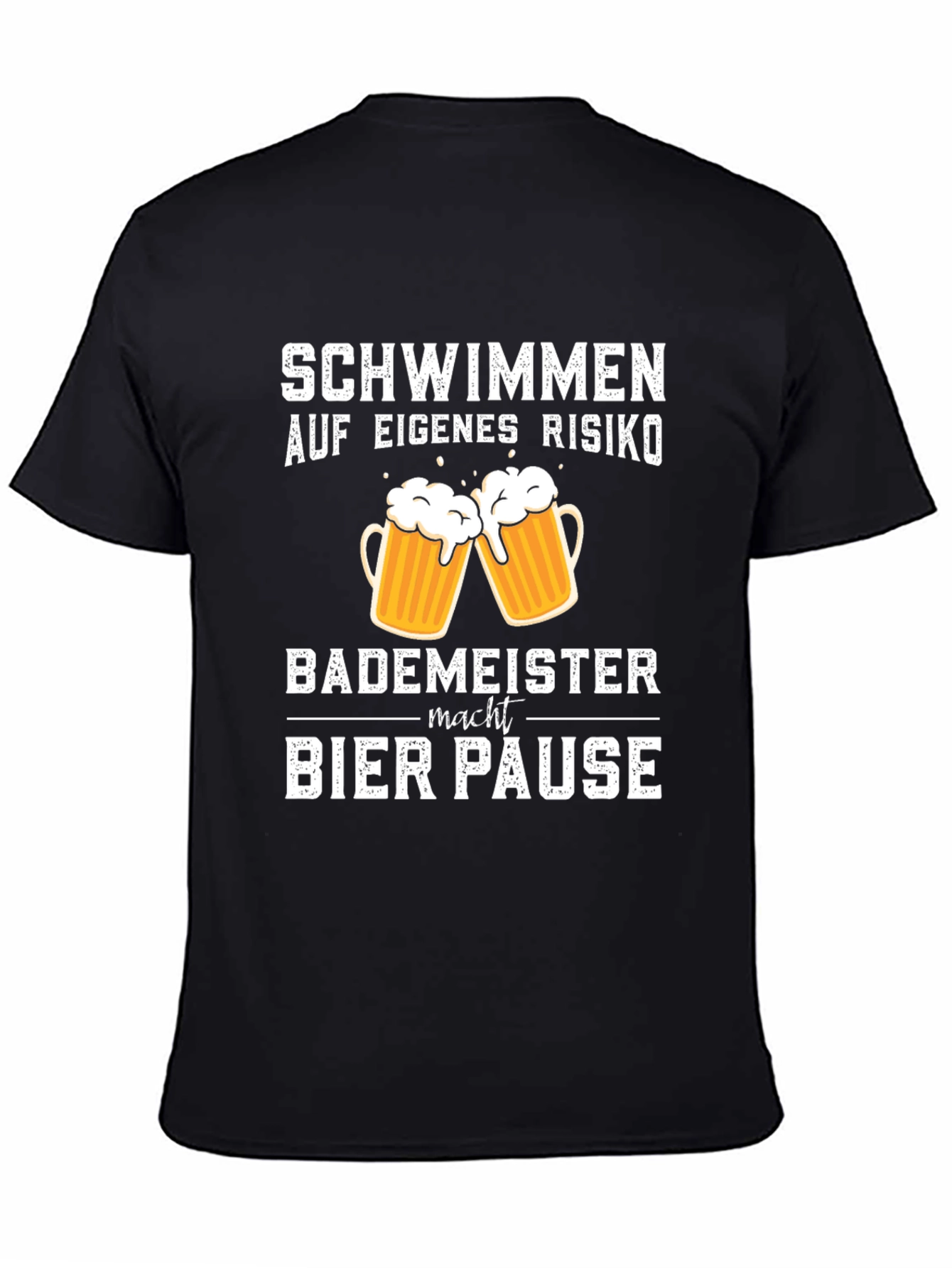 Schwimmen Bier Pause Black T-Shirt