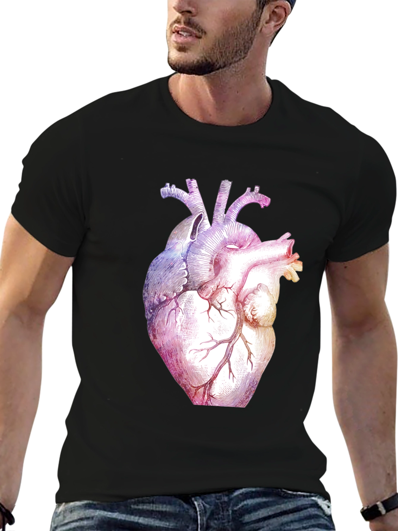 Anatomical Heart Graphic Tee - Black