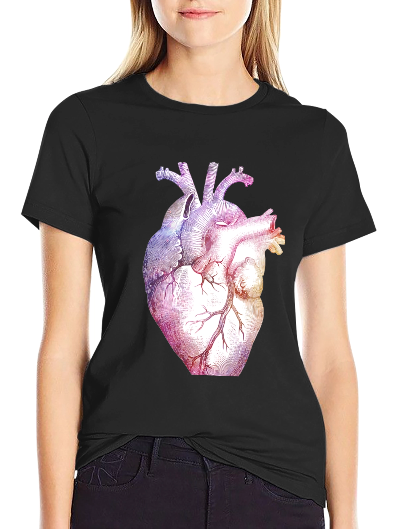 Anatomical Heart Graphic Tee - Black